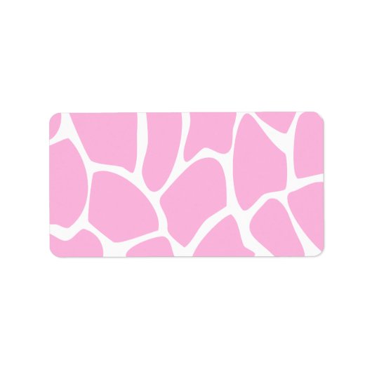 Étiquette Motif d'impression de girafe en rose de bonbons. (Devant)