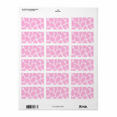 Étiquette Motif d'impression de girafe en rose de bonbons. (Feuille entière)