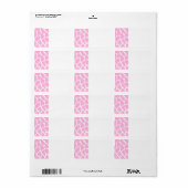 Étiquette Motif d'impression de girafe en rose de bonbons. (Feuille entière)