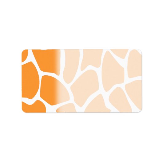 Étiquette Motif d'impression de girafe orange. (Devant)