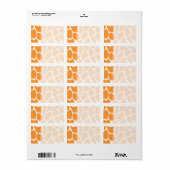 Étiquette Motif d'impression de girafe orange. (Feuille entière)