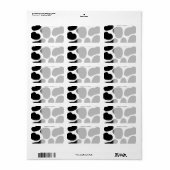 Étiquette Motif d'impression de vache noire et blanche. (Feuille entière)