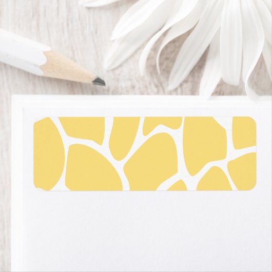 Étiquette Motif d'impression Giraffe en Jaune. (En situation)
