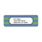 Étiquette Motif doux vert et bleu pourpre rayé (Devant)