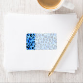 Étiquette Motif Empreinte de léopard bleu. (En situation)
