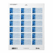 Étiquette Motif Empreinte de léopard bleu. (Feuille entière)