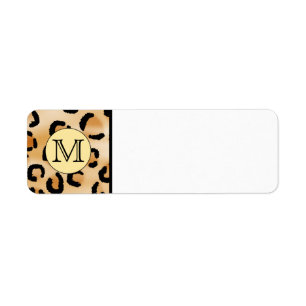Étiquette Motif Empreinte de léopard Monogramme personnalis