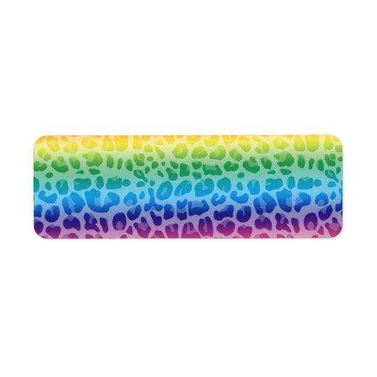 Étiquette Motif empreinte de léopard Rainbow (Devant)