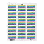 Étiquette Motif empreinte de léopard Rainbow (Feuille entière)