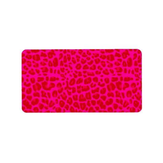 Étiquette Motif empreinte de léopard rose chaud Neon (Devant)