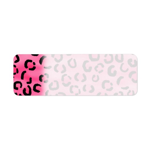 Étiquette Motif Empreinte de léopard rose vif. (Devant)