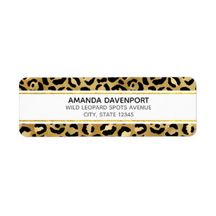Étiquette Motif Empreinte de léopard sauvage et exotique