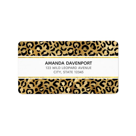 Étiquette Motif Empreinte de léopard sauvage et exotique (Devant)