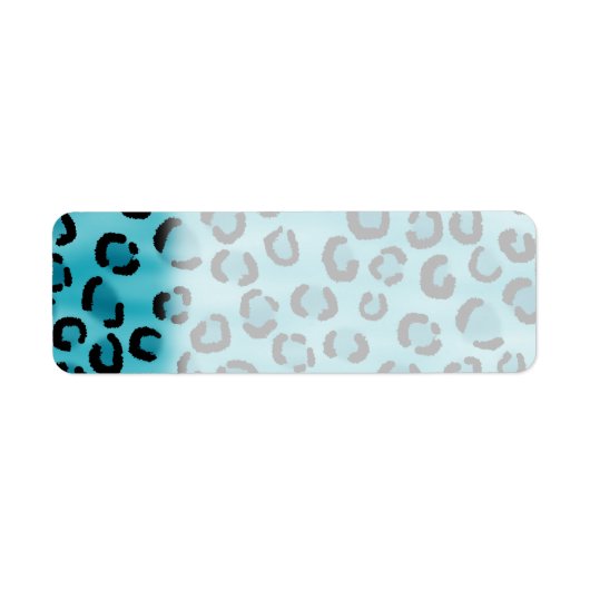 Étiquette Motif Empreinte de léopard turquoise. (Devant)