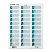 Étiquette Motif Empreinte de léopard turquoise. (Feuille entière)