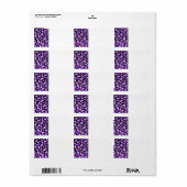 Étiquette Motif Empreinte de léopard violet et noir. (Feuille entière)
