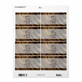 Étiquette Motif en spirale fractale brune moderne (Feuille entière)