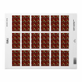 Étiquette Motif en verre rose rouge (Feuille entière)