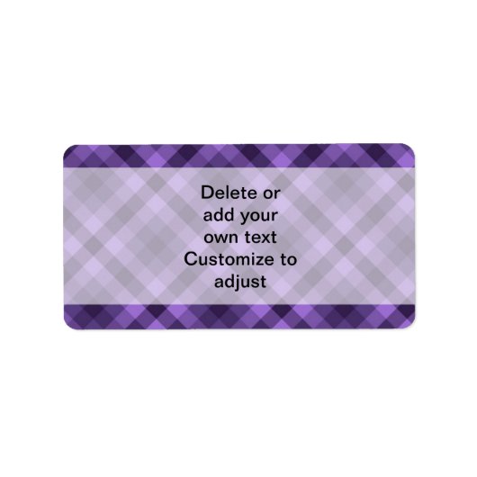 Étiquette Motif en vichy violet (Devant)
