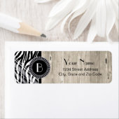 Étiquette Motif et monogramme poster de animal Zebra (En situation)