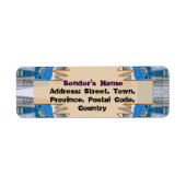 Étiquette Motif et texte fractionné psychédélique (Devant)