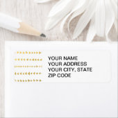 Étiquette Motif Faux Gold Foil White Flèches (En situation)