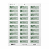 Étiquette Motif feuillu sur vert olive (Feuille entière)