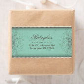 Étiquette Motif Floral Damask Élégant Moderne Classé Rétro (En situation)