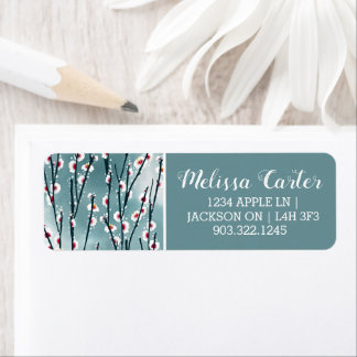 Étiquette Motif floral de fleurs de prune de printemps