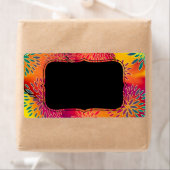 Étiquette Motif floral et aquarelle peinture Abstraite (En situation)