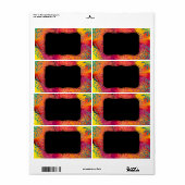 Étiquette Motif floral et aquarelle peinture Abstraite (Feuille entière)