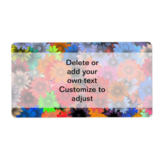 Étiquette Motif floral multicolore (Devant)