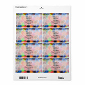 Étiquette Motif floral multicolore (Feuille entière)