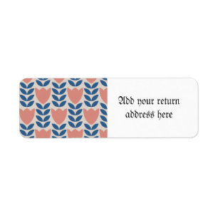 Étiquette motif floral scandinave, style rétro, moyen centen