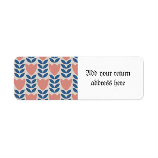 Étiquette motif floral scandinave, style rétro, moyen centen