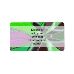 Étiquette Motif fractal vert et violet