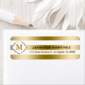 Étiquette Motif géométrique des bandes d'or monogrammes (En situation)