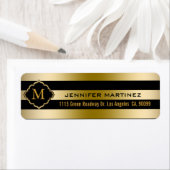 Étiquette Motif géométrique des bandes d'or monogrammes (En situation)