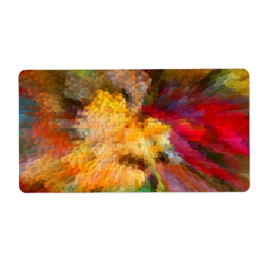 Étiquette Motif géométrique linéaire coloré Abstrait (Devant)