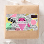 Étiquette Motif géométrique moderne Memphis motifs inspiré (En situation)