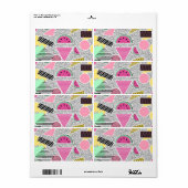 Étiquette Motif géométrique moderne Memphis motifs inspiré (Feuille entière)