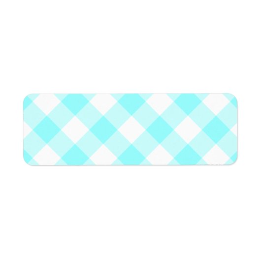 Étiquette Motif Gingham Aqua (Devant)