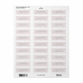 Étiquette Motif Gingham Rose Adresse de Retour (Feuille entière)