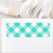 Étiquette Motif Gingham Turquoise (En situation)