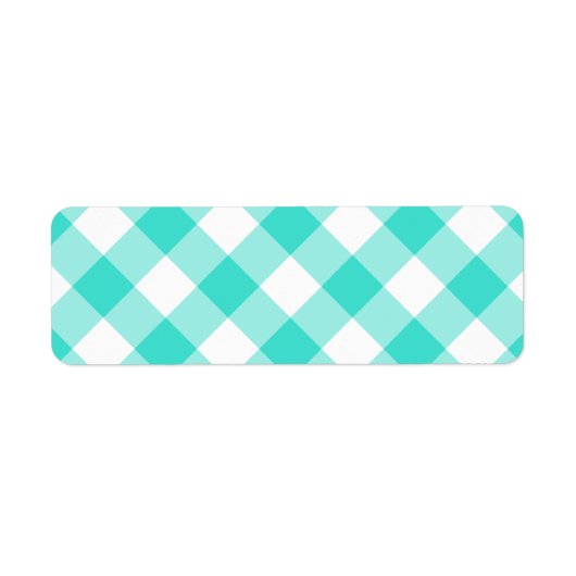 Étiquette Motif Gingham Turquoise (Devant)