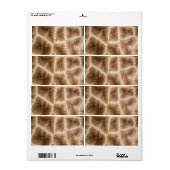 Étiquette Motif Giraffe (Feuille entière)