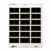 Étiquette Motif Gold et Black Art Déco (Feuille entière)