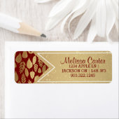 Étiquette Motif Gold et Red Leaf (En situation)