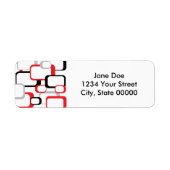 Étiquette Motif gris rouge noir rétro Carré (Devant)