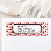 Étiquette motif Heureuse Sainte-Valentin Red Pink Hearts (En situation)